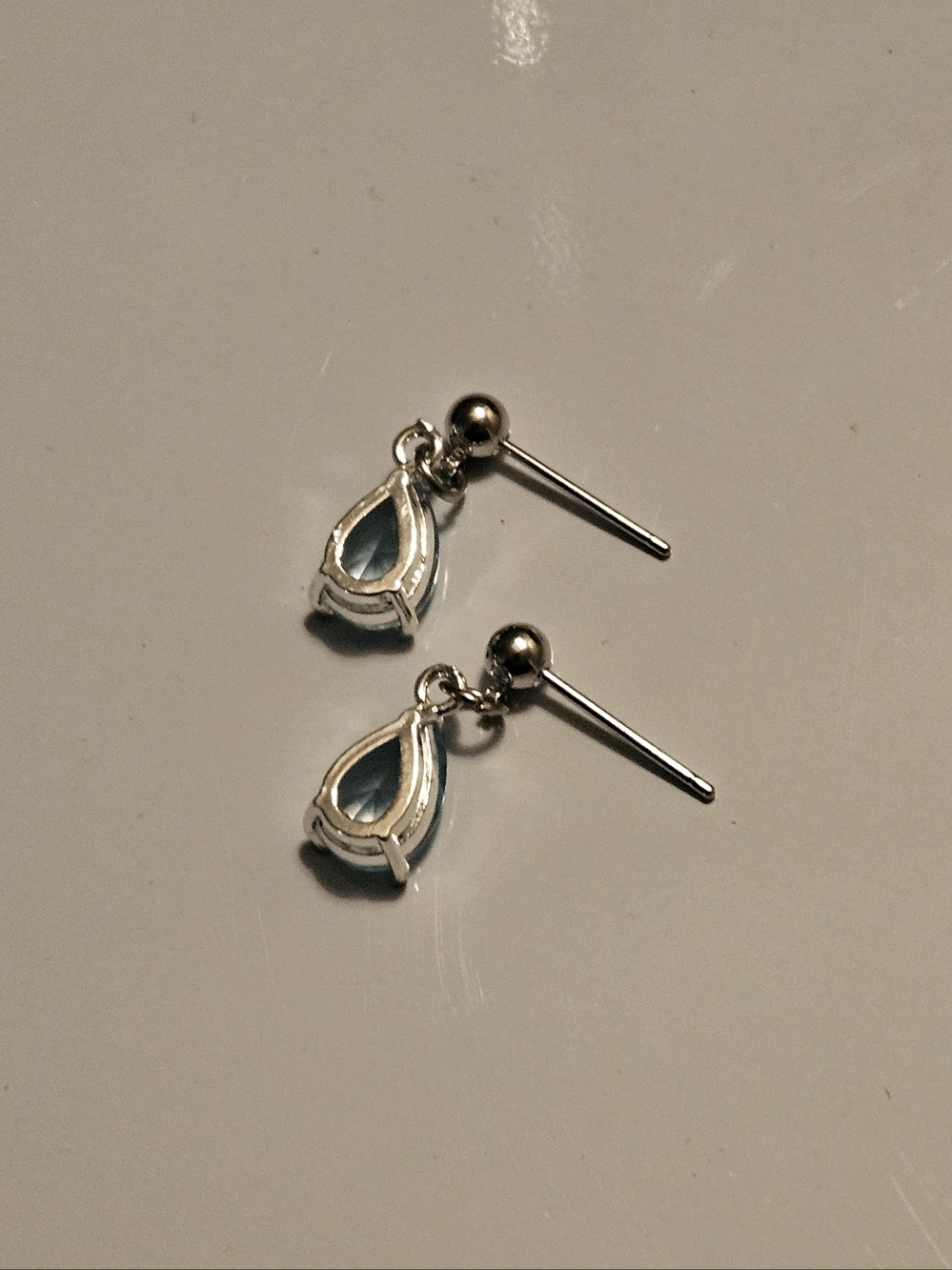 Sterling Silver Aquamarine Stud Earrings - Picture 8 of 10